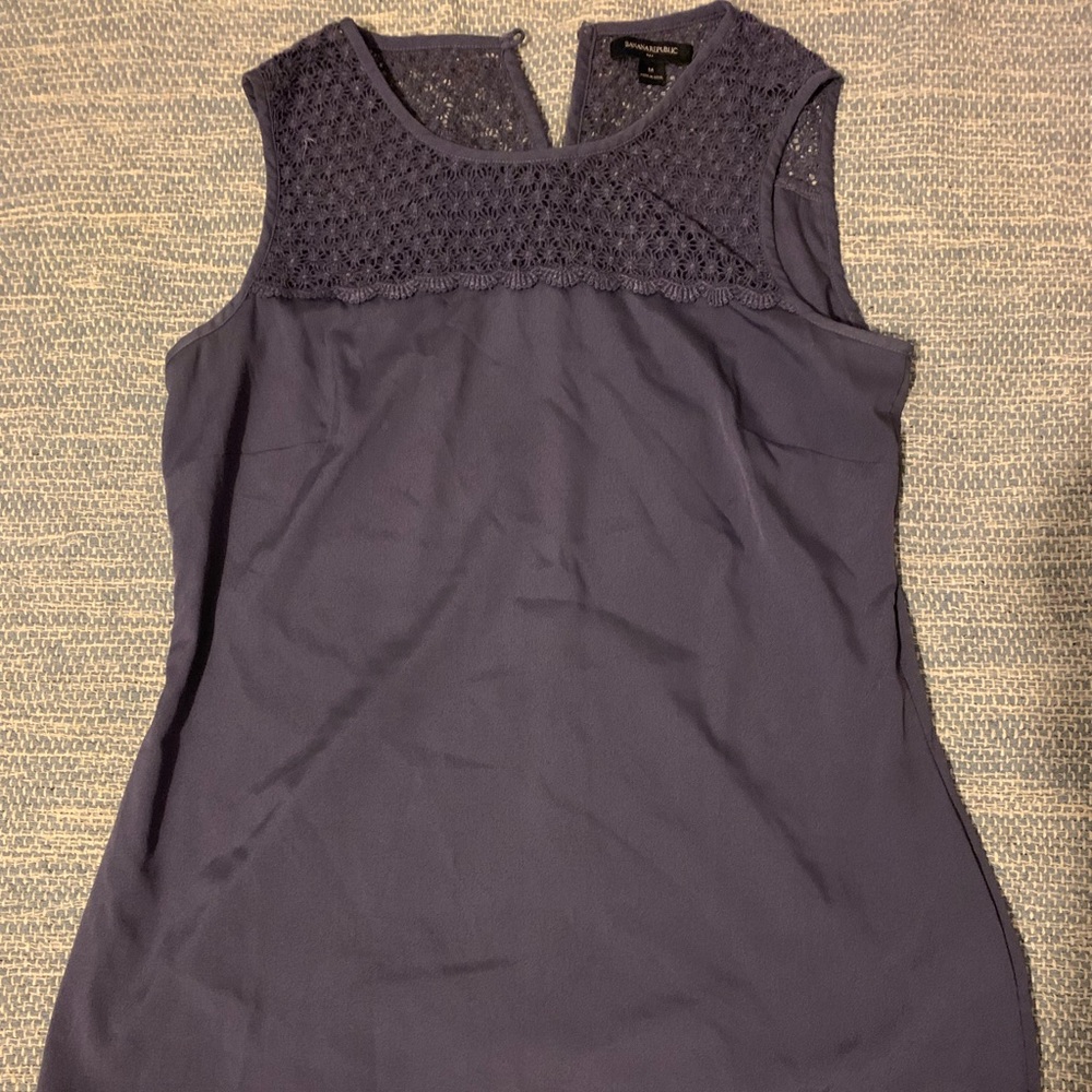Banana Republic Purple Sleeveless Blouse